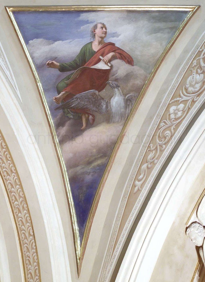 L'Evangelista Giovanni -1867 - affresco - chiesa di San Giovanni Evangelista - Poscante (BG)